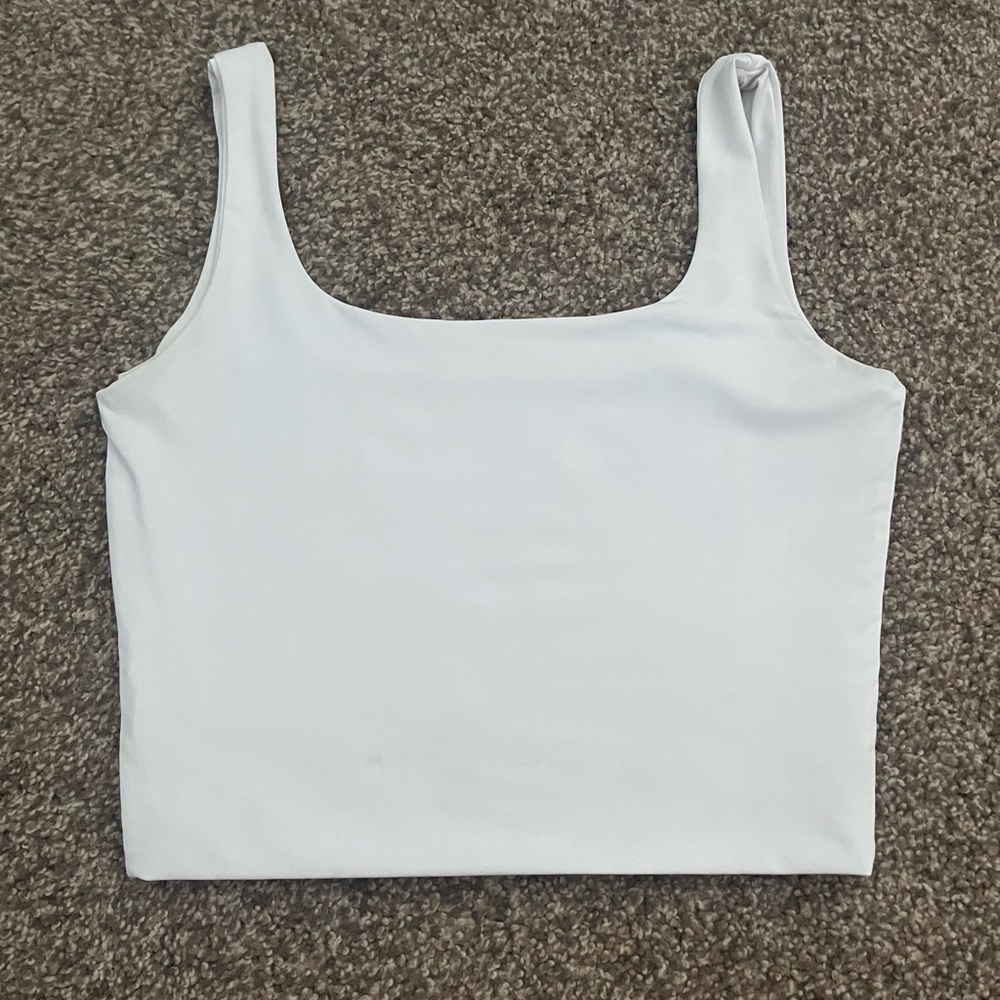 White Cropped Tank Top